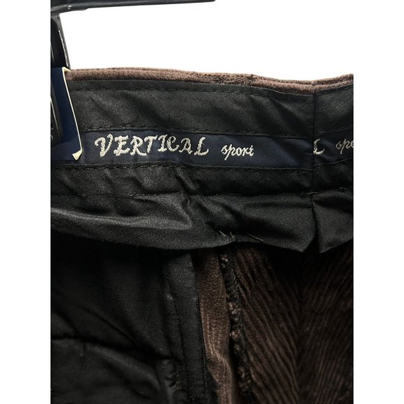 Vertical Sport Mens Brown Corduroy Flat Front Classic Fit Pants Sz 42x32 Retro - Picture 6 of 16